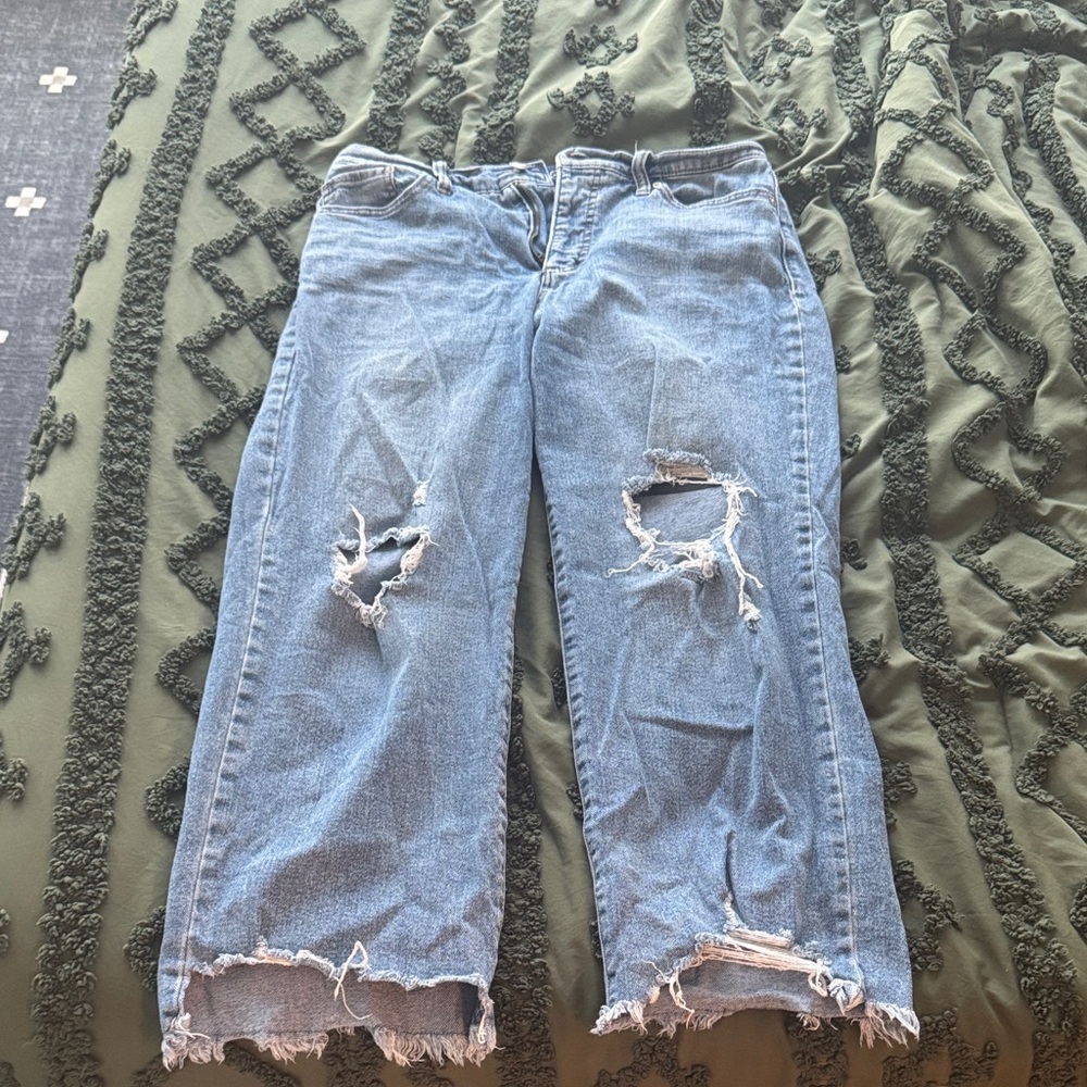 Distressed Blue Women's Boyfriend Jeans